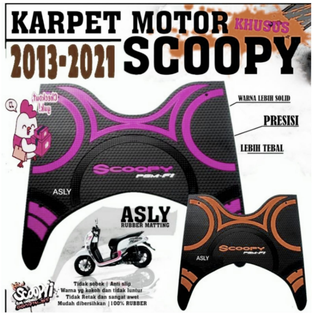 Karpet Motor Scoopy / Pijakan Kaki Scoopy / Keset Motor Scoopy / Karpet Motor Scoopy / Karpet Scoopy