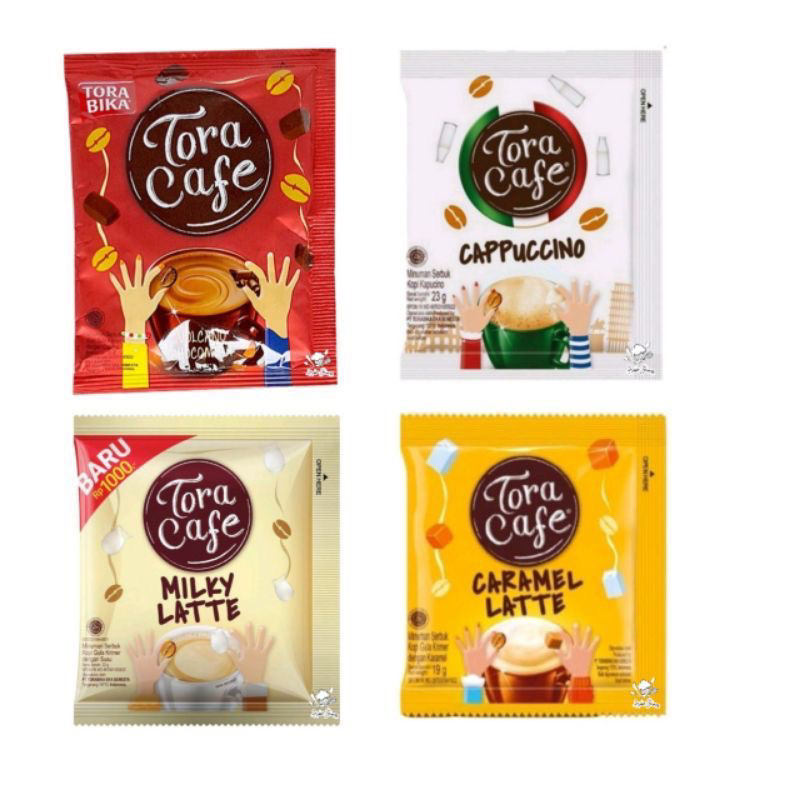 

Tora Cafe Milky / Choco / Caramel / cappucino Latte 1 renceng isi 10 pcs renteng toracafe