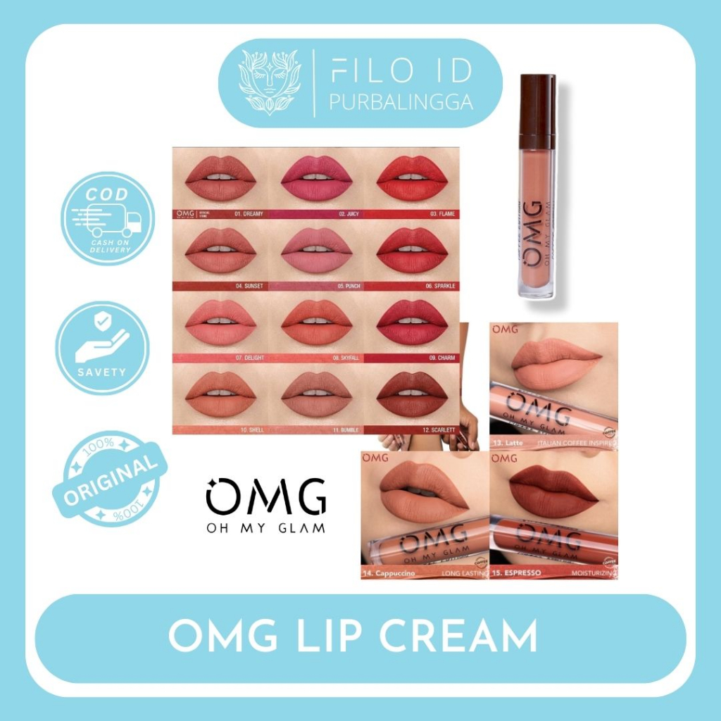 OMG OH MY GLAM Matte Kiss Lip Cream 3.5 g - Lipstick Matte Crycle Of Love Toner OMG Face Wash OMG Cr