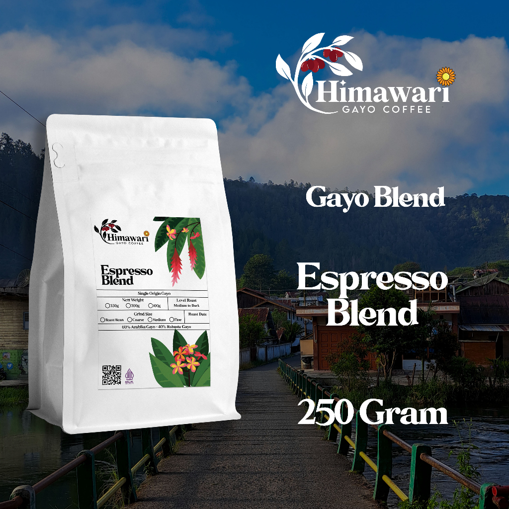 

Himawari Kopi Gayo Aceh Espresso Blend Roast Bean dan Bubuk Kopi 250 gram