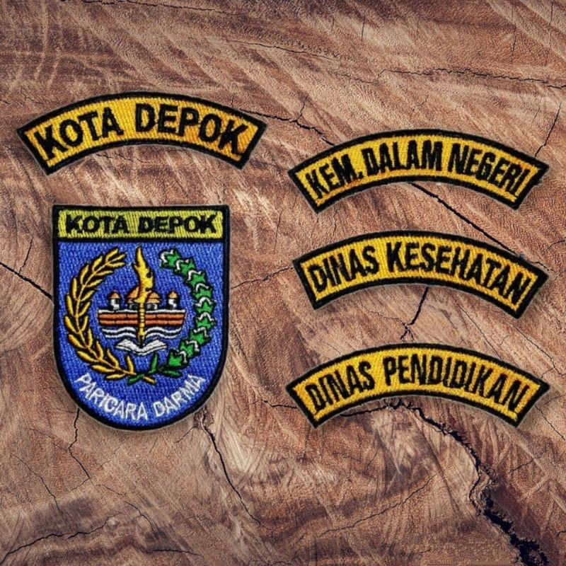 LOGO BORDIR KOTA DEPOK BEDGE KOTA DEPOK EMBLEM PATCH KOTA DEPOK