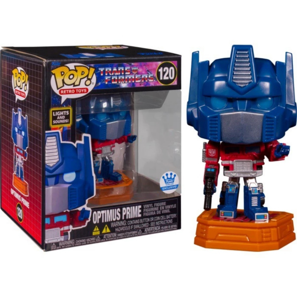 Funko Pop Original Exclusive Retro Toys - Transformers - Optimus Prime Light and Sound