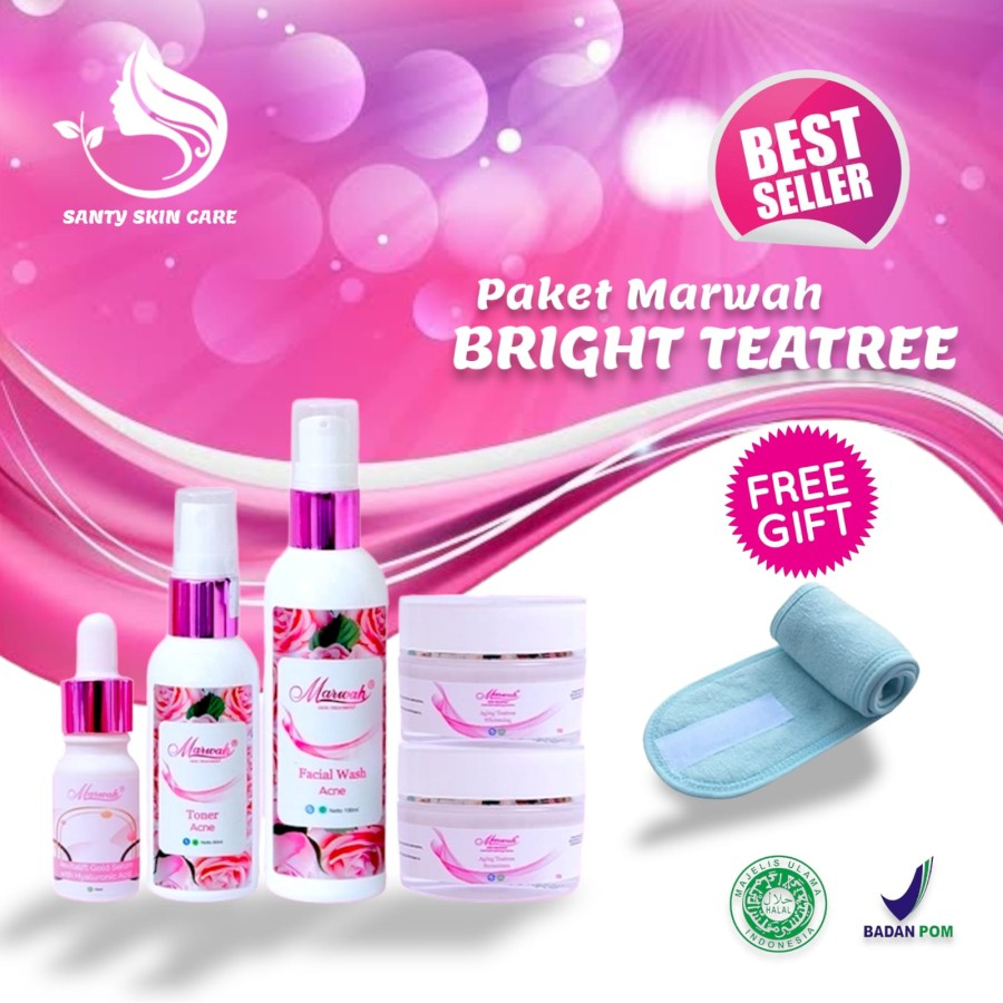 Marwah Skin Care Paket Bright Teatree Paketan Kulit Sensitif dan Berminyak