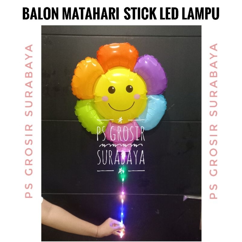 BALON BUNGA MATAHARI JUMBO SEDANG + STICK