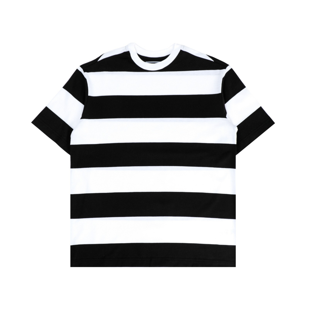 BAJU KAOS POLOS OBLONG OVERSIZE PRIA DEWASA LENGAN PENDEK SALUR HITAM PUTIH