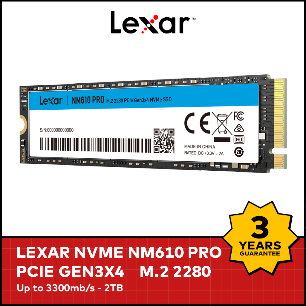 Lexar SSD NM610 PRO M.2 NVMe PCIe 2280 Gen 3x4 - 2TB