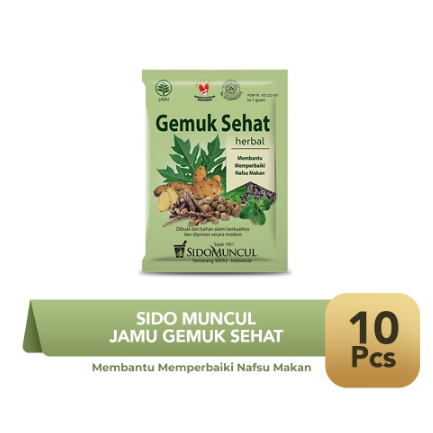 

Sido Muncul Jamu Gemuk Sehat 10's - Herbal Membantu Memperbaiki Nafsu Makan