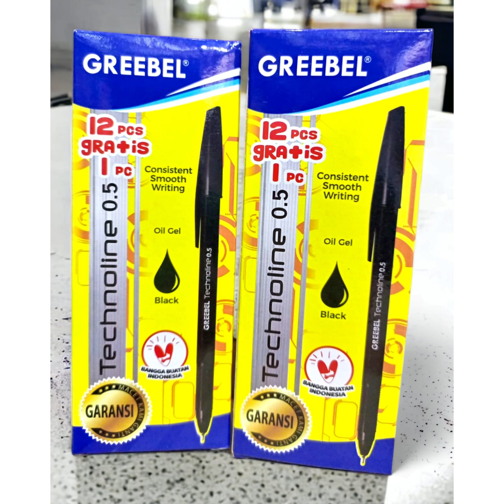 

(Per 12+1) Pen Greebel Technoline 0.5 mm / Pulpen / Pen Semi Gel (12 GRATIS 1) ATK