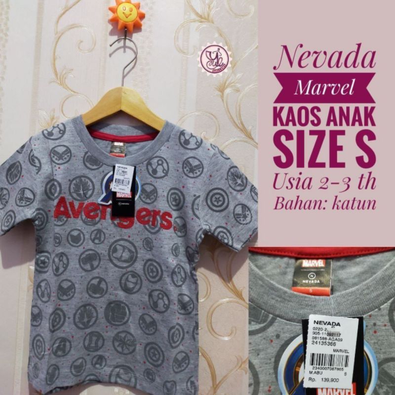 Kaos Anak Laki-Laki Motif AVENGERS NEVADA MARVEL Kaos Anak AVENGERS NEVADA MARVEL