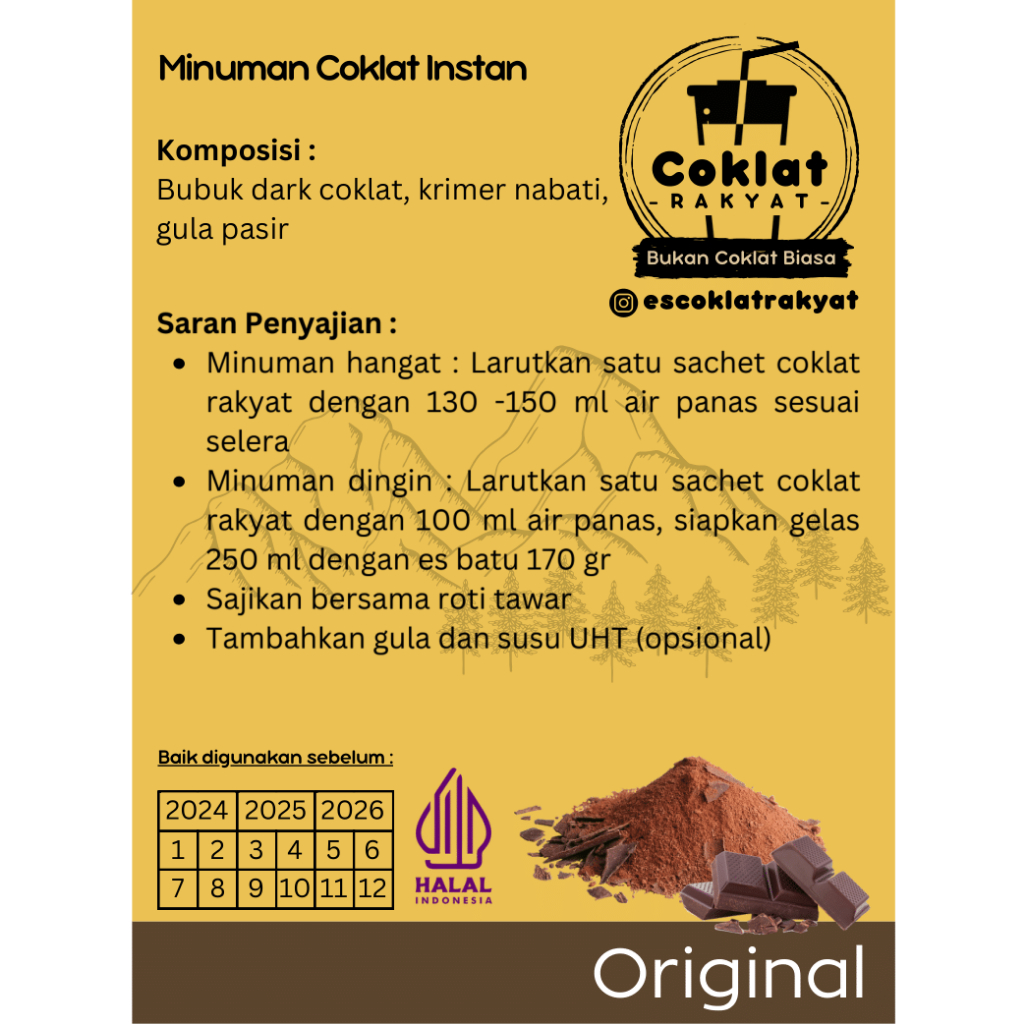 

Minuman Coklat Bubuk khas Coklat Rakyat (Original)