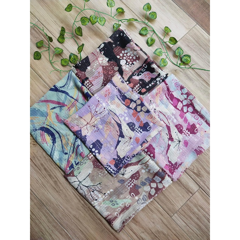 OBRAL KERUDUNG SEGI EMPAT BELA MOTIF  POTTON DOBBY WAFFLE RIJEK HALUS