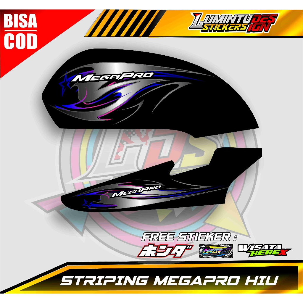 STRIPING VARIASI HONDA MEGAPRO HIU / STICKER LIST VARIASI MEGAPRO HIU