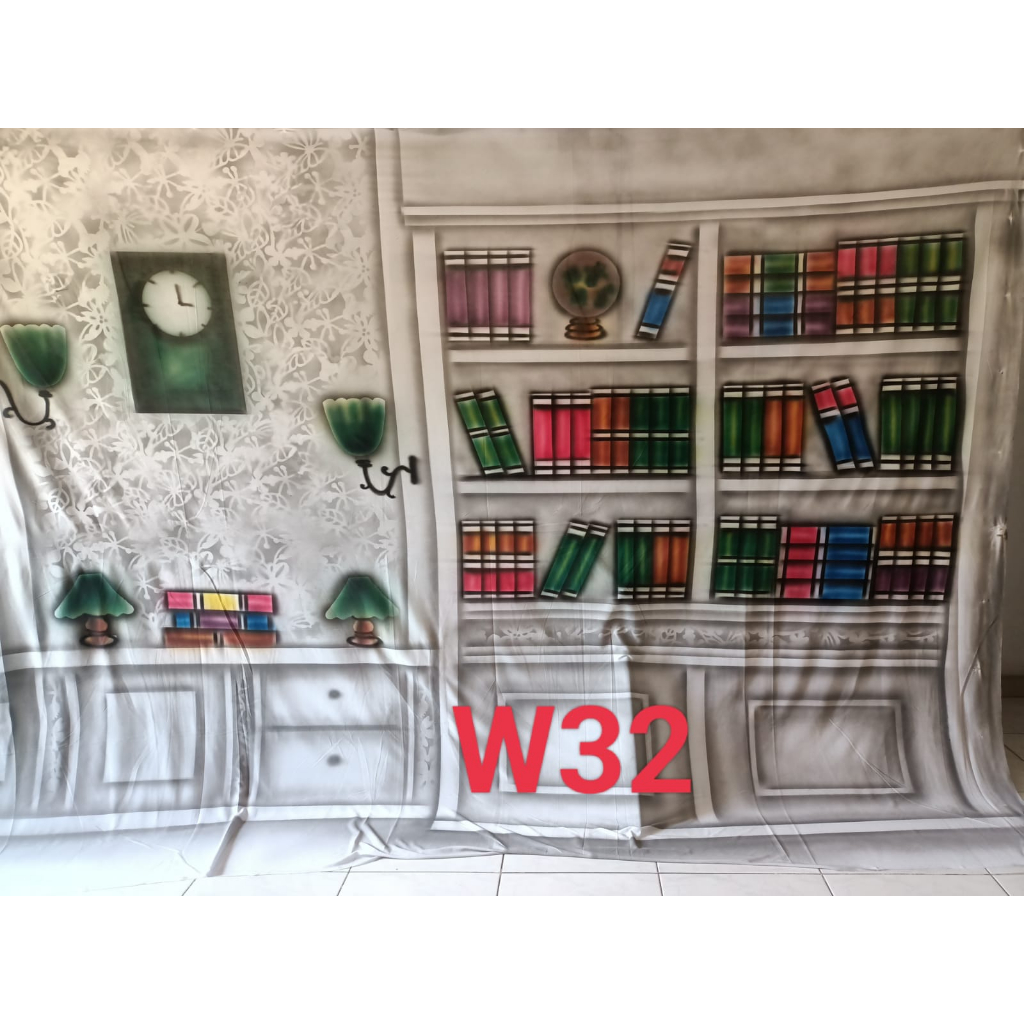 Background Wisuda / Rak Buku 3 x 2.5m/w32 putih