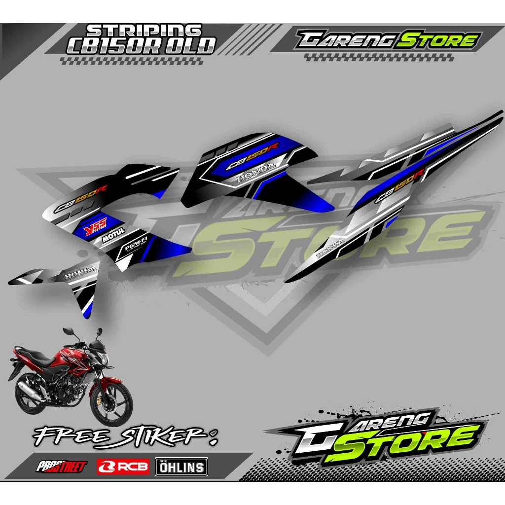 STRIPING VARIASI HONDA CB 150R OLD / STICKER LIST VARIASI MOTOR CB 150R OLD
