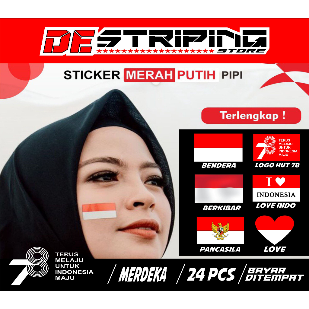 

Stiker indonesia merdeka 24 pcs termurah bisa bayar di tempat