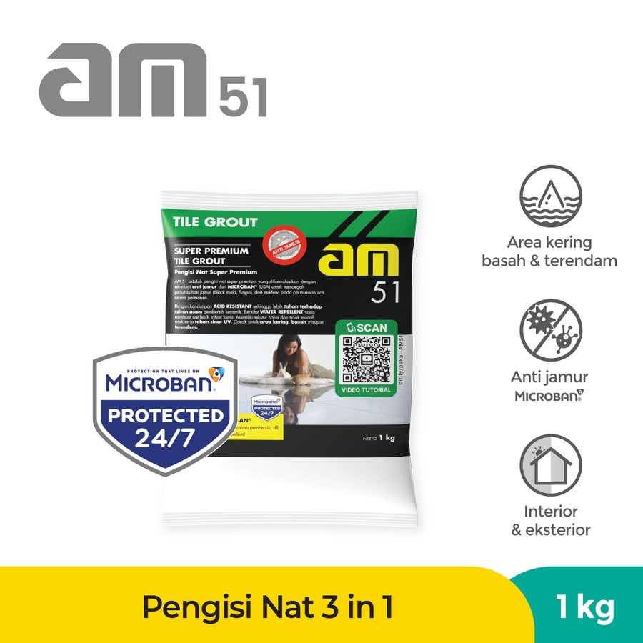 AM 51 Tile Grout Pengisi Batasan Nat Keramik Granit Anti Jamur tahan Asam