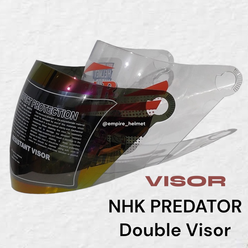 Kaca Helm NHK Predator Double Visor | NHK GODZILA | NHK PREDATOR KRIPTON