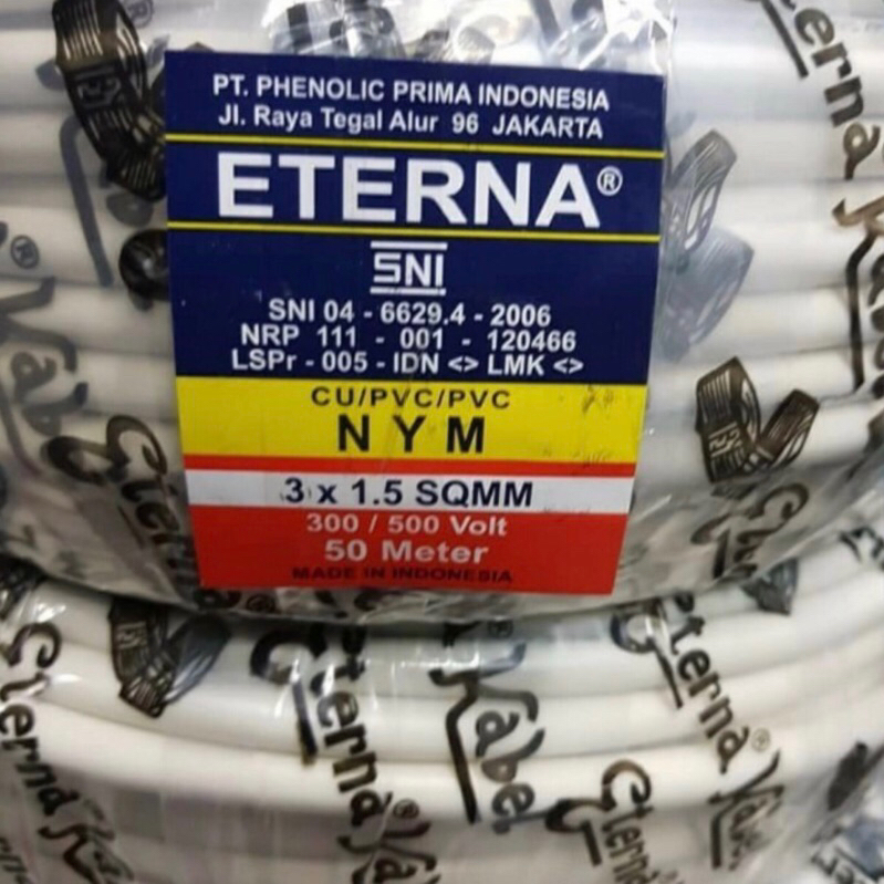 Kabel Eterna 3x1,5 Per Roll Kabel Eterna 3 x 1,5