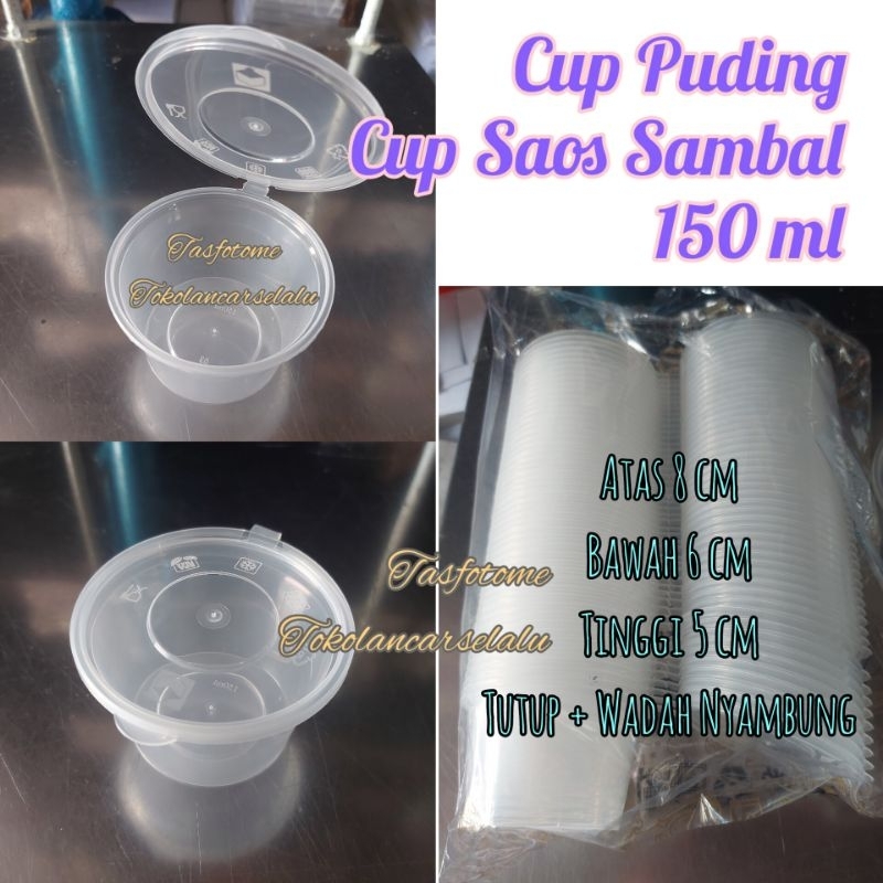 Cup Cetakan Wadah Puding Saos Sambal Beads 150 ml 50 pcs serbaguna murah sumo
