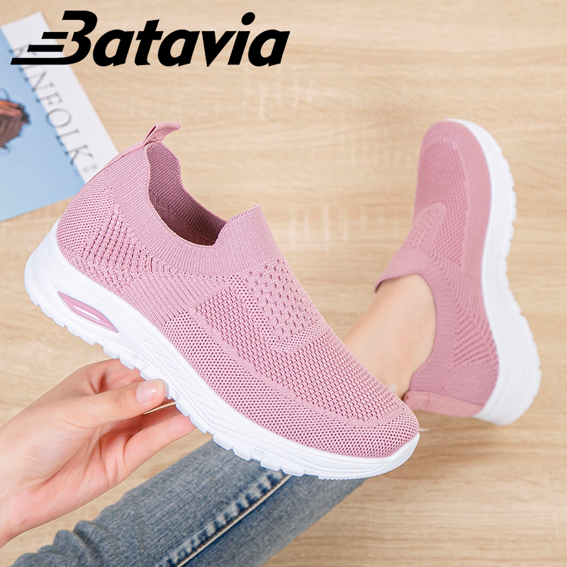 Baru Batavia Sepatu rajut wanita terbaru sepatu wanita kasual sepatu joging sepatu olahraga fashion 