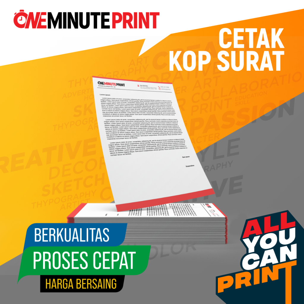 

Kop Surat Custom - ONE MINUTE PRINT