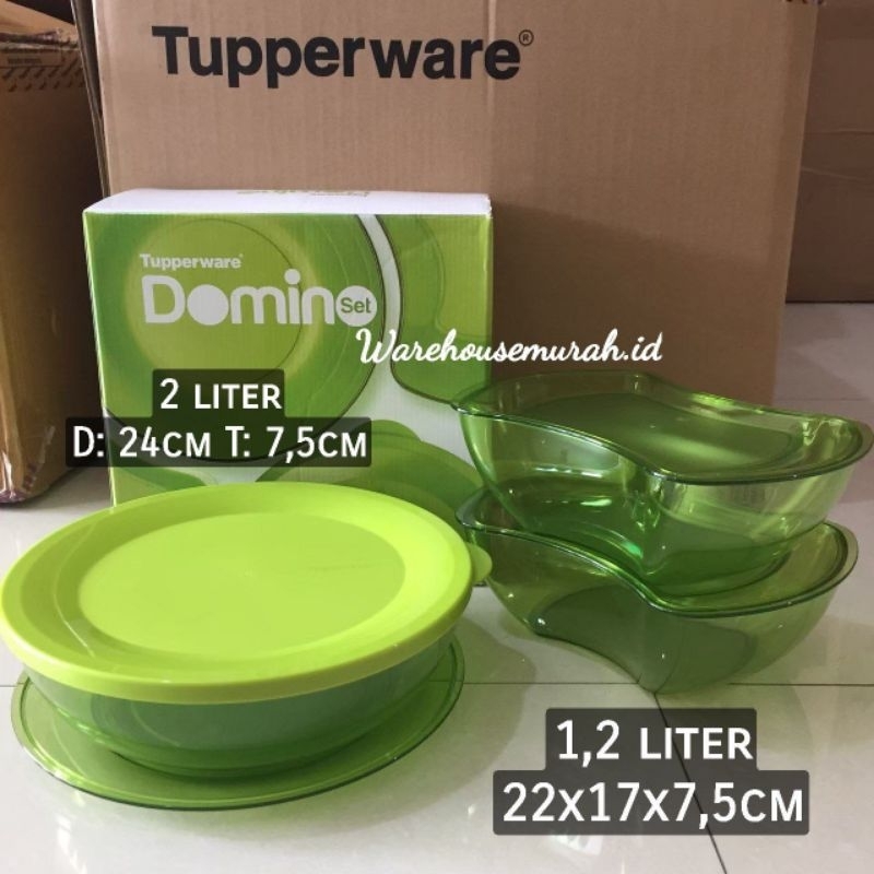 DOMINO SET HIJAU TEMPAT SAJIAN MAKANAN WARNA HIJAU BY TPWR