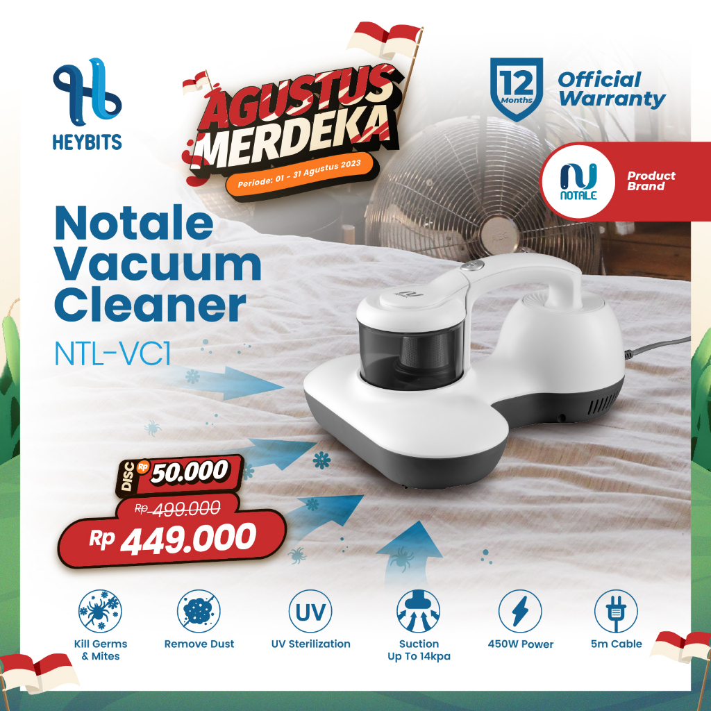 	 Notale UV Anti Dust Mite Vacuum Cleaner HEPA Filter Penyedot Debu Tungau	