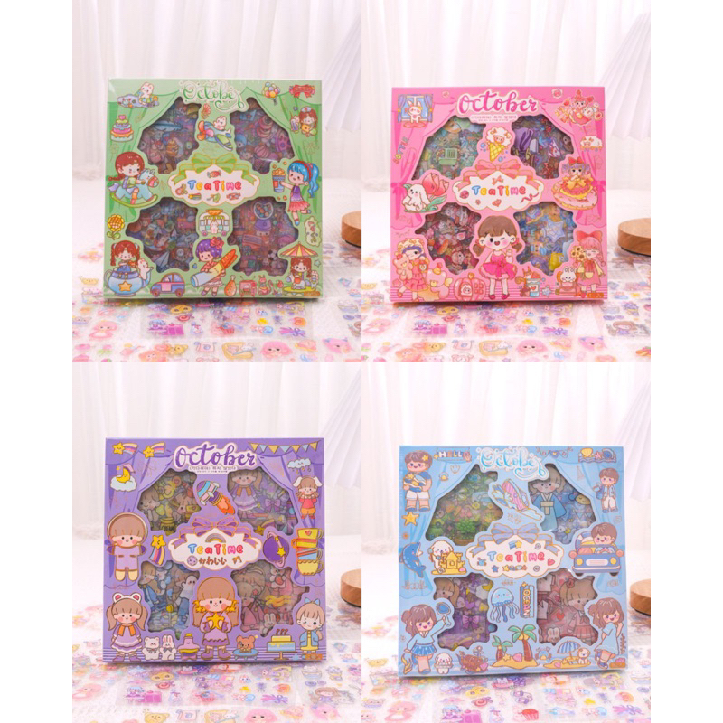 

Sticker Tea Time October isi 100 lembar / Sticker Waterproof / Sticker Anti Air / Sticker Korea / Sticker Lucu / Sticker Gemoy / Sticker Murah
