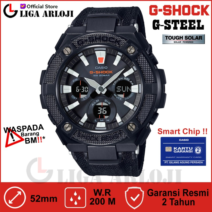 Casio G-Shock GST-S130BC-1ADR Jam Tangan Pria Analog Digital Kanvas Original-Garansi Resmi