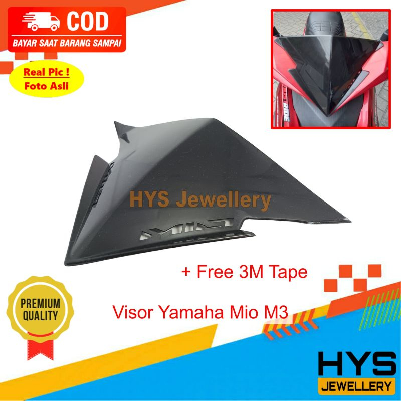 [COD] Winsil Visor Mio 123 M3 / Mio Z - Windshield Kaca Depan Variasi Motor Yamaha Anti Pecah