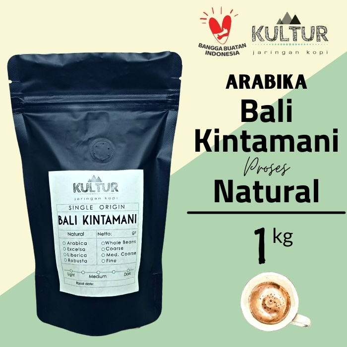 

COFFEE BEAN BIJI KOPI ARABIKA BALI KINTAMANI NATURAL PROCESS 1 KG