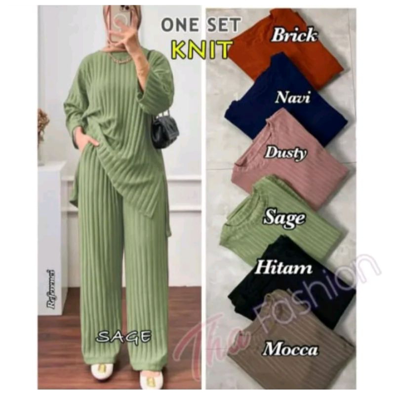 Setelan Tunik knit rajut import