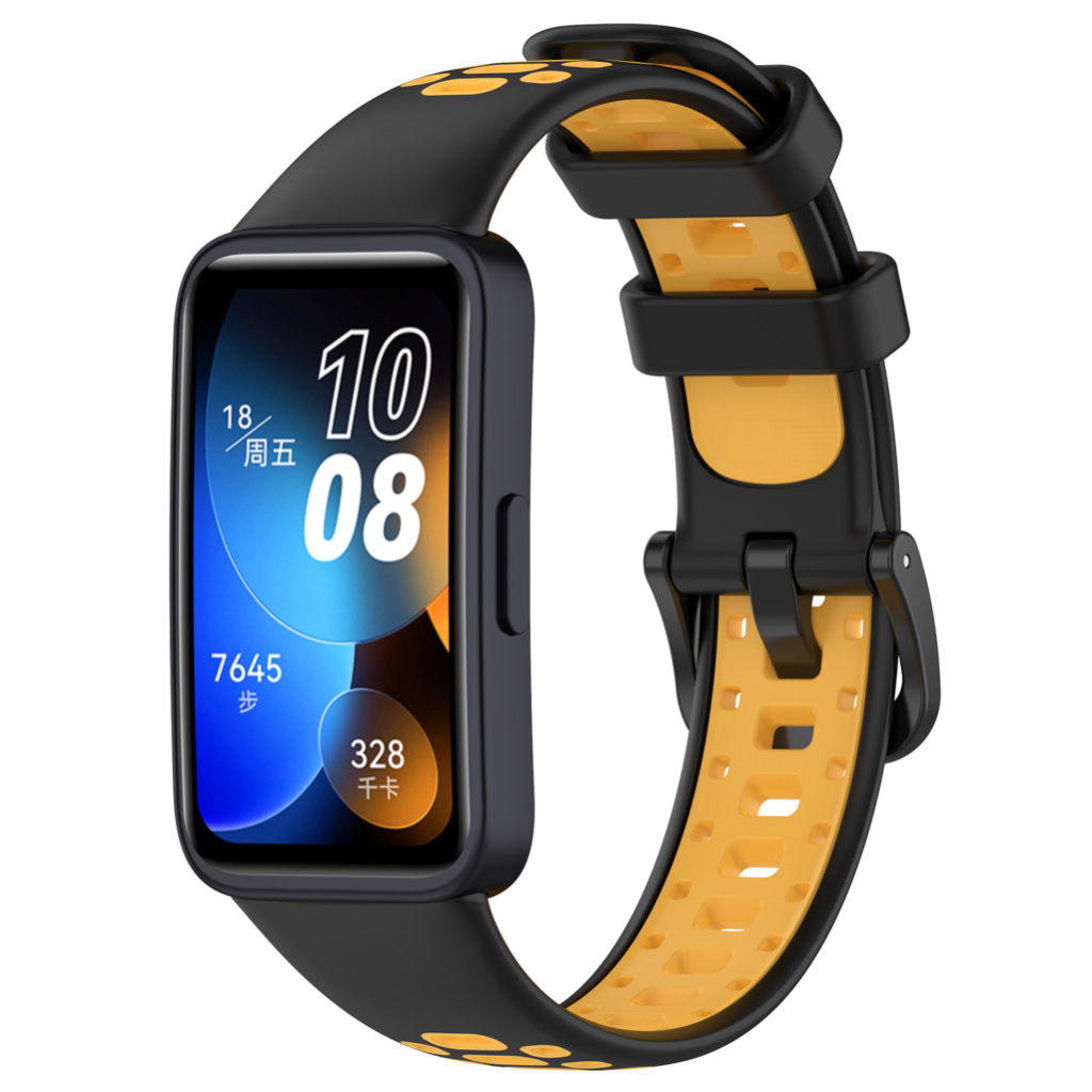 Strap Huawei Band 8 Silikon Dua Warna Tali Pengganti Huawei Band 8 Bahan Silikon Two Tone Polos