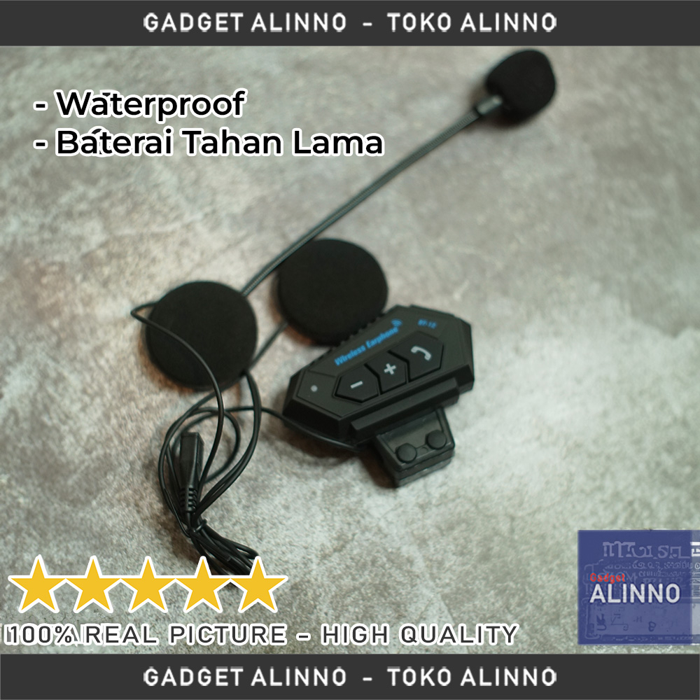 BT12 Intercom Bluetooth 5.0 Headset Helm Intercom Wireless Anti Air Waterproof Intercom Anti Air Unt