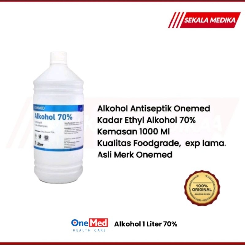 Alkohol 70% 1 Liter Alcohol Antiseptik OneMed / Btl