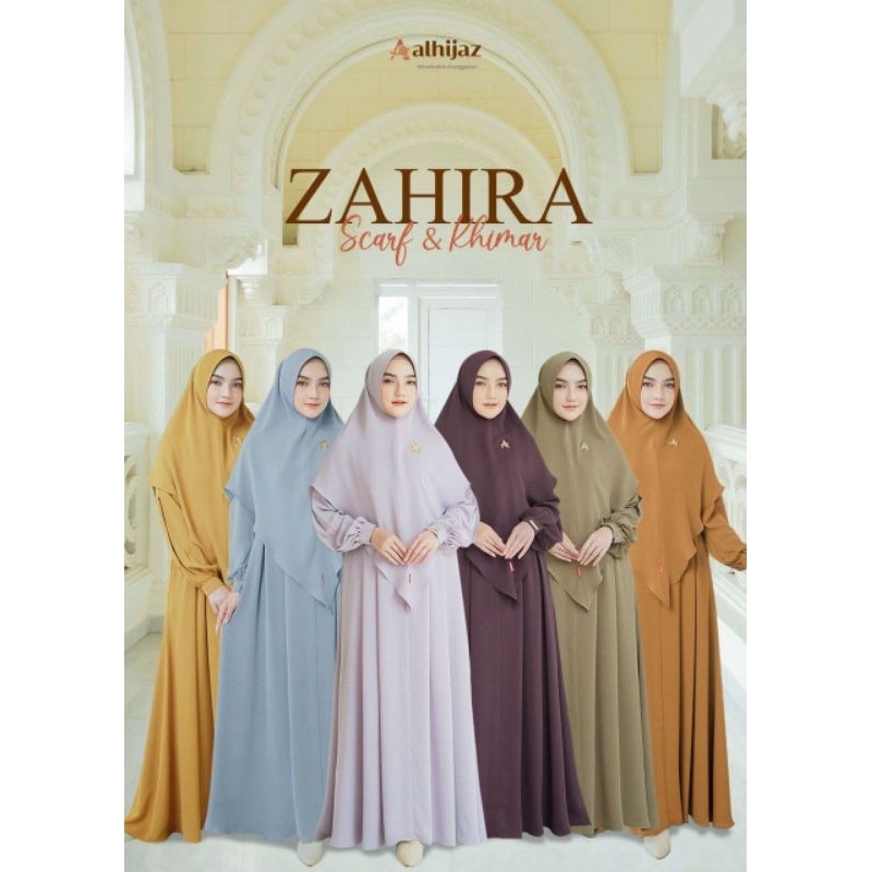 ZAHIRA Dress Set Khimar by Alhijaz (Ready stok)