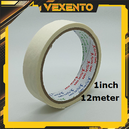 

Lakban Kertas 1inch 12meter Selotip Solasi Kertas Masking Tape by Vexento