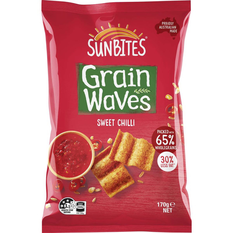 

Sunbites Grain Waves Wholegrain Chips Sweet Chilli 170g - Australia