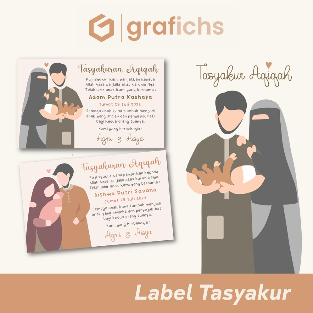 

Stiker Kartu Tasyakuran Aqiqah by AQQ01 - AQQ02 by Grafichs