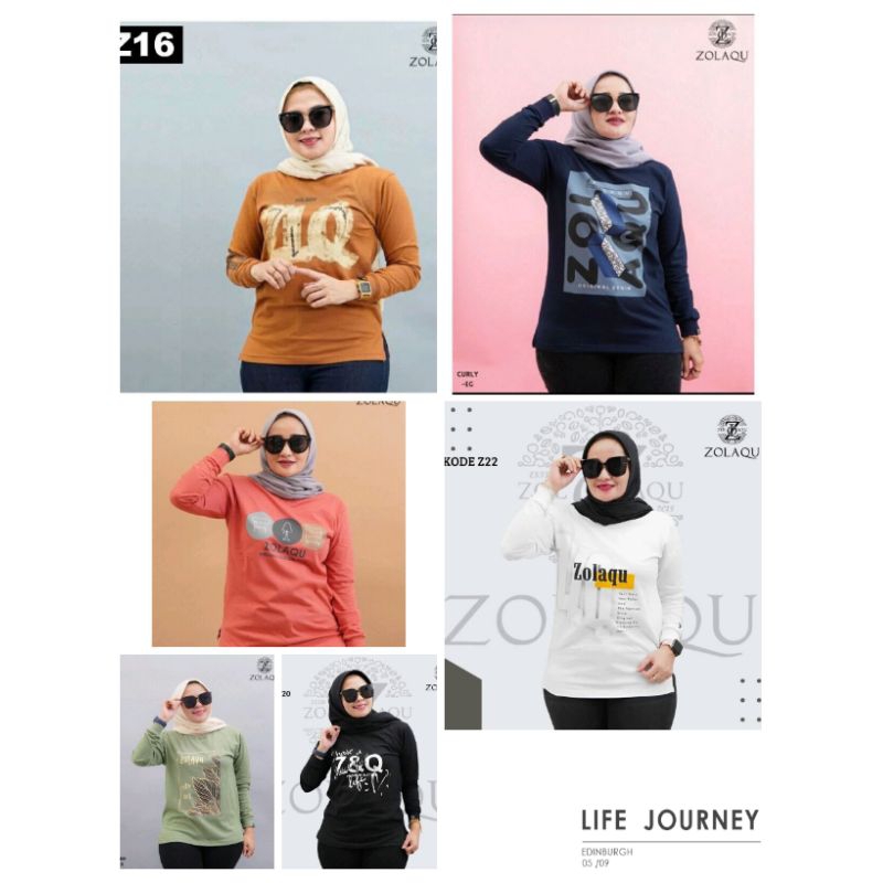 kaos zolaqu/atasan wanita zolaqu/kaos lengan panjang wanita