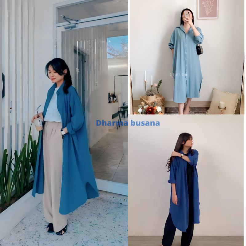 Long Tunik Cringkle Airflow Jumbo LD 120 LD 130 Viral tahun ini / Atasan Tunik / Atasan /Tunik wanit