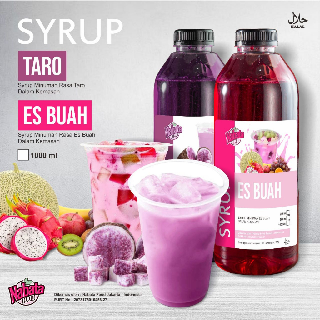 

Paket Bundling 1 Liter Isi 2 Sirup Taro dan Syrup Es Buah Nabata Drink (2 x 1000 ml)