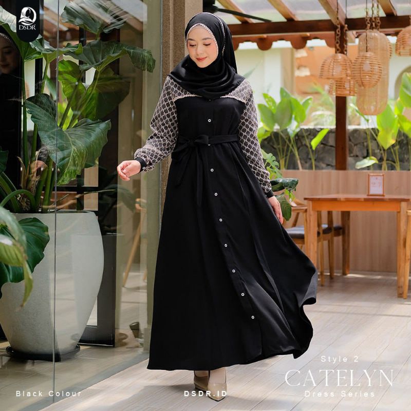 [READY] Gamis Perempuan Dewasa Catelyn Dress Set Pashmina by DSDR