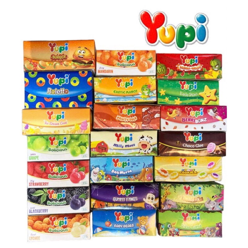 

Yupi Permen Jelly Box 24 Pcs Burger Bolicious Marshmallow Dino Bear