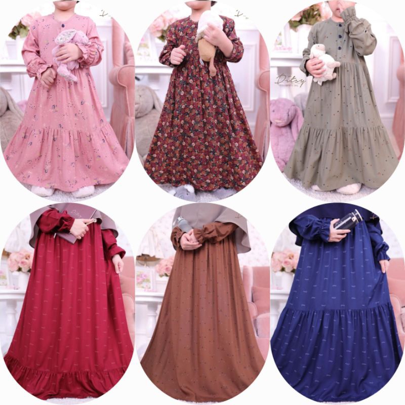 DITSY NIGHTGOWN - DITSY NAVY DITSY RED STRAWBERRY BLACT MIDNIGHT IVOLA PITCHBLACL MADDIE BROWN BRIEL