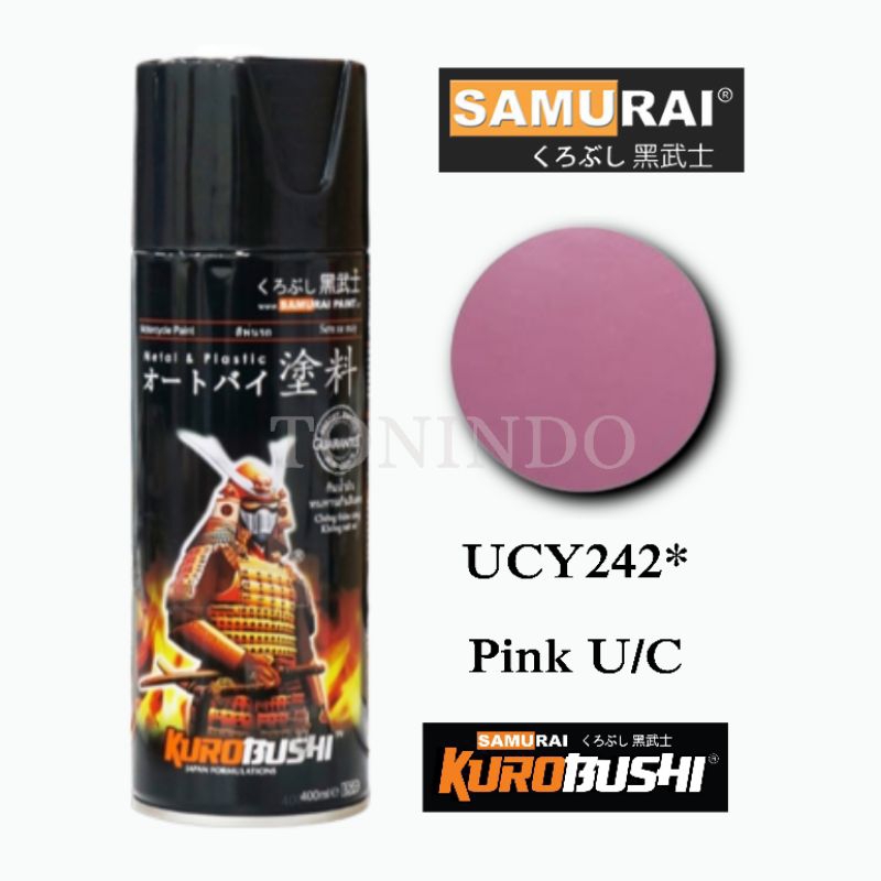Samurai Paint UCY242* Pink U/C Warna 2-Coat System Cat Semprot/Pilox 400 ml Tahan Bensin & Retak Unt