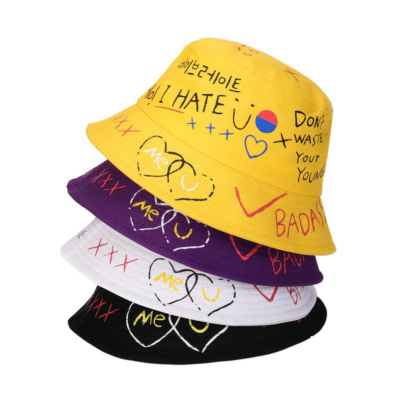 BUCKET DEWASA ANAK SABLON / TOPI BUCKET DEWASA TIMBAL BALIK KPOP MOTIF PRIA WANITA VIRAL / COD READY