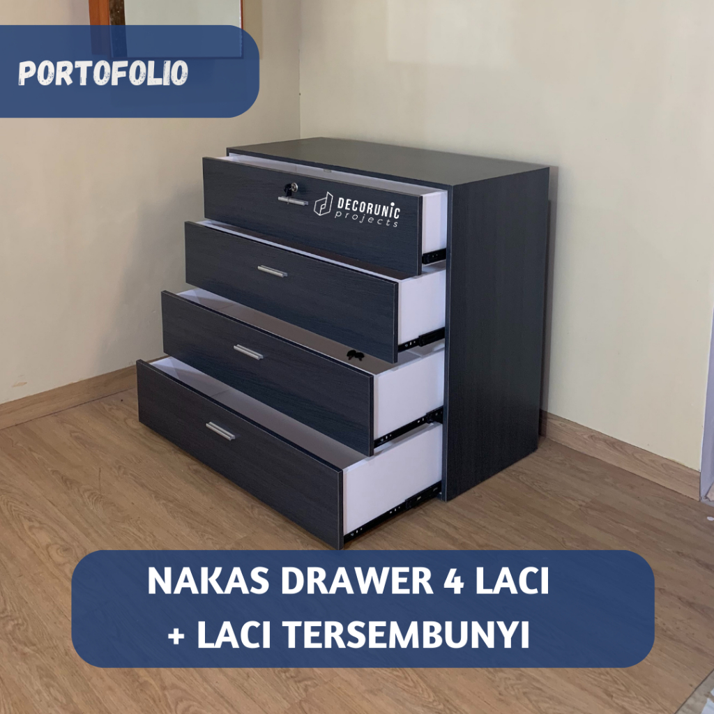 Drawer Cabinet Nakas Laci Tersembunyi Minimalis Hemat Ruang