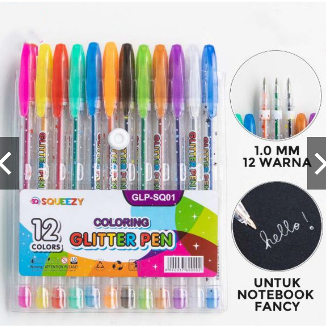 

Glitter Pen 12 warna glitter pen warna warni rainbow