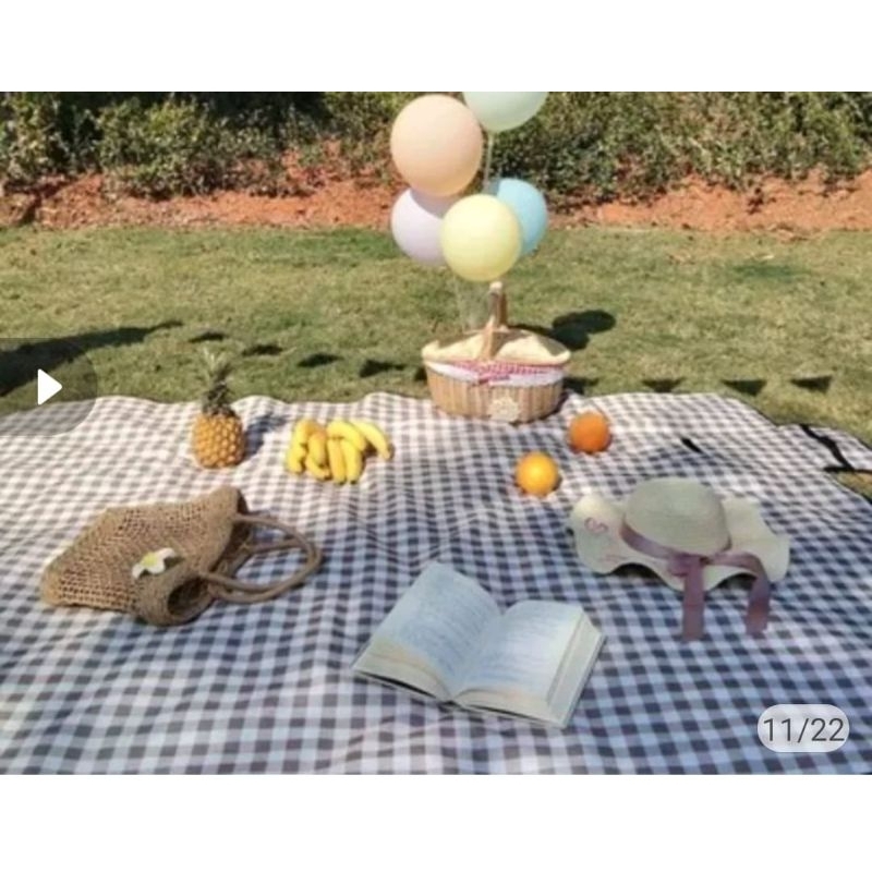 Tikar Piknik Aesthetic Kain Kotak TIkar Portabel Untuk Alas Foto Produk Background foto Outdoor Indo